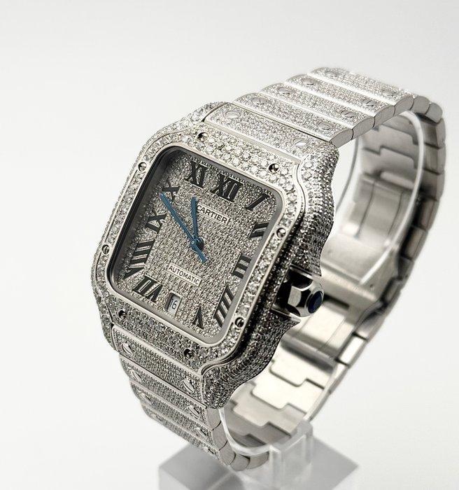 Cartier - Santos de Cartier Custom Diamonds Iced Out -, Sieraden, Tassen en Uiterlijk, Horloges | Heren