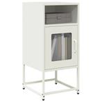 vidaXL Nachtkastje 36x39x78 cm koudgewalst staal wit, Huis en Inrichting, Kasten | Buffetkasten, Verzenden, Nieuw, Metaal