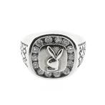 Zilveren heren ring | Playboy (zilveren ring, unisex), Sieraden, Tassen en Uiterlijk, Ringen, 20 of groter, Met edelsteen, Gebruikt