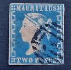 Mauritius 1859 - Zeldzame Queen Victoria, 2 penny dull blue,, Postzegels en Munten, Postzegels | Europa | UK, Gestempeld