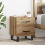vidaXL Nachtkastje met lade artisanaal eikenkleurig 40 x 35, Huis en Inrichting, Slaapkamer | Nachtkastjes, Minder dan 45 cm, Verzenden