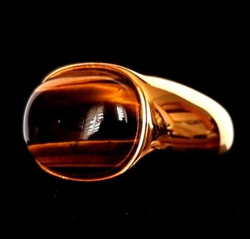 Enorme zegelring - Vervaardigd - Cabochon - Tijgeroog -, Antiek en Kunst, Antiek | Boeken en Bijbels