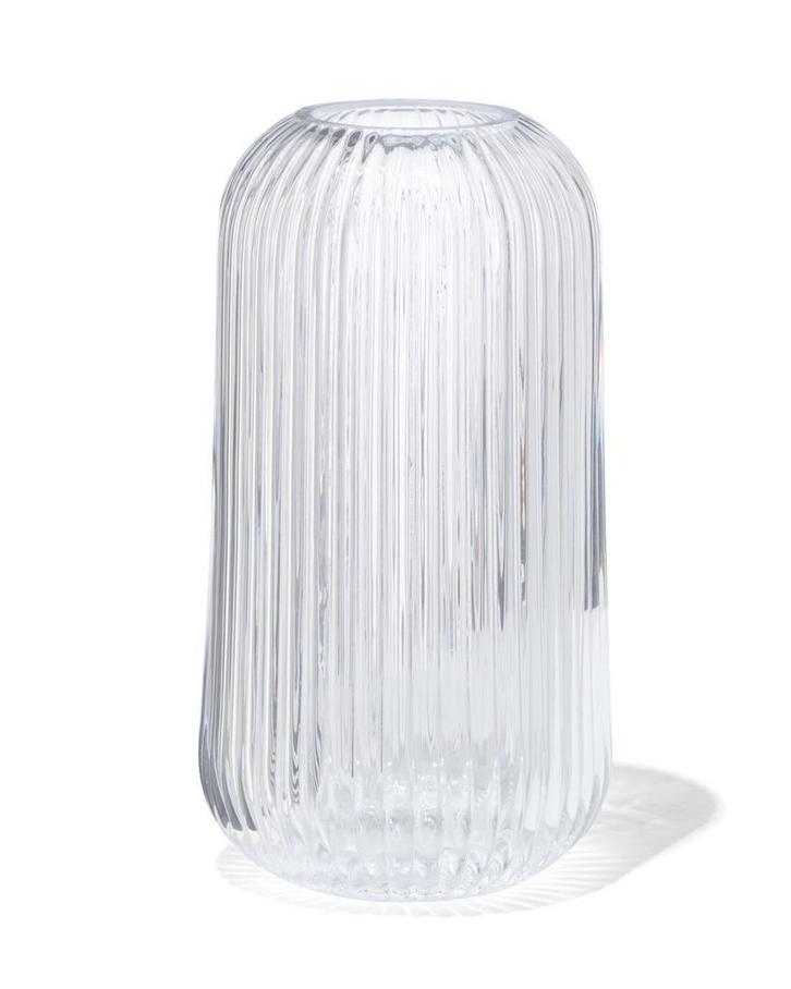 HEMA Vaas voor geurstokjes 7x10cm glas ribbel transparant, Huis en Inrichting, Woonaccessoires | Overige, Nieuw, Verzenden
