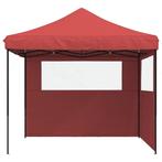 Partytent inklapbaar pop-up met 2 zijwanden bordeauxrood, Verzenden, Nieuw