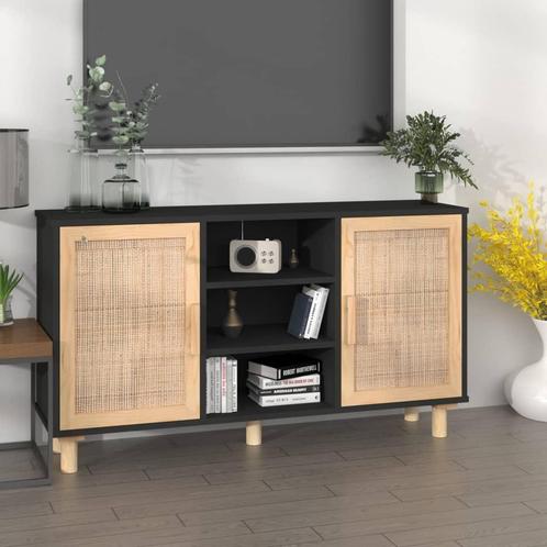 vidaXL Dressoir 105x30x60 cm massief grenen hout en rattan, Huis en Inrichting, Kasten | Dressoirs, 25 tot 50 cm, Nieuw, 100 tot 150 cm