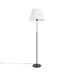 Vloerlamp zwart met plisse kap crème 45 cm verstelbaar -, Huis en Inrichting, Lampen | Vloerlampen, Nieuw, Overige materialen