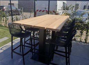 Houten bartafel industrieel - 4cm dik eiken beschikbaar voor biedingen