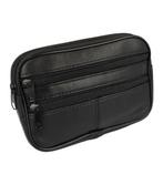 Heuptas Enkele Rits 13cm Leder Zwart, Nieuw