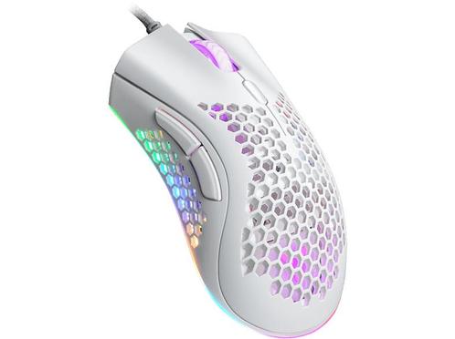 Isy -  Igm 4500-wt Honeycomb Rgb Gamingmuis  - Wit, Computers en Software, Muizen, Rechtshandig, Gaming muis, Bedraad, Nieuw, Muis