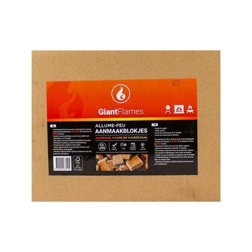 Giant Flames aanmaakblokjes 3 kg, Tuin en Terras, Haardhout, Blokken, Minder dan 3 m³, Overige houtsoorten, Ophalen of Verzenden