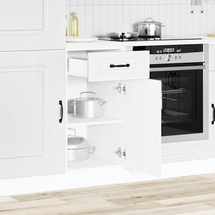 vidaXL Onderkast Kalmar bewerkt hout wit, Huis en Inrichting, Keuken | Keukenelementen, Wit, Nieuw, Verzenden