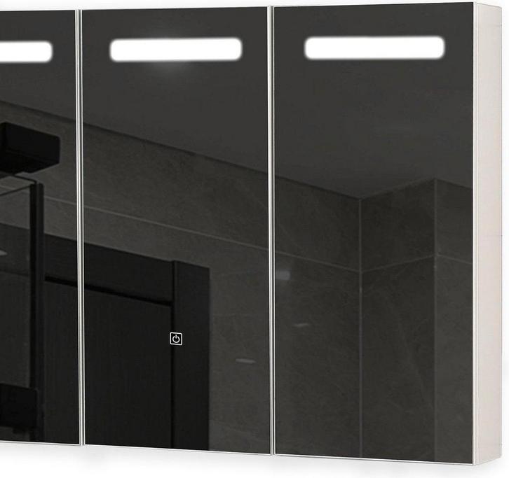 Aquamarin Spiegelkast met LED Verlichting - 90 x 65 x 13 cm, Huis en Inrichting, Overige Huis en Inrichting, Nieuw, Verzenden