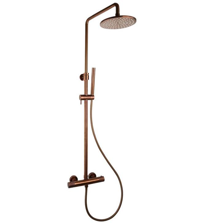 Sani Royal Opbouw Regendouche met Thermostaatkraan Brons, Doe-het-zelf en Verbouw, Sanitair