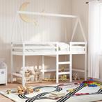 vidaXL Halfhoogslaper met ladder en bedhuis grenenhout wit, Eenpersoons, Verzenden, Wit, Nieuw