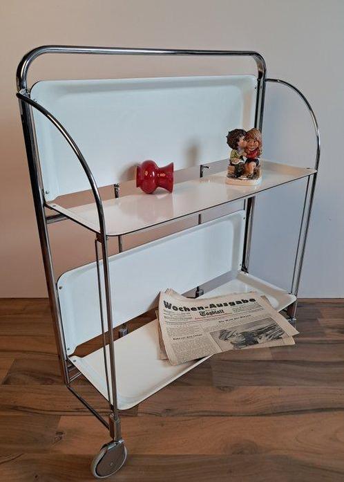 Serveerwagen - Staal, Gerlinol (hout), Antiek en Kunst, Kunst | Designobjecten