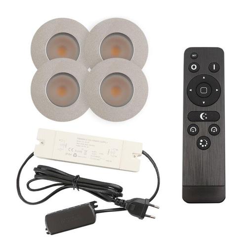 4 geborsteld Chroom veranda inbouwspots Dico, IP65, incl., Tuin en Terras, Buitenverlichting, Nieuw, Ophalen of Verzenden