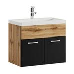 Badkamermeubel Montreal Set 01 60 x 35 cm Eiken Zwart, Verzenden, Nieuw, Wastafelkast