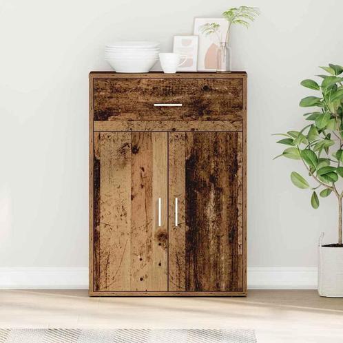 vidaXL Dressoir met lade Oud hout 79 x 38 x 80 cm Bewerkt, Huis en Inrichting, Kasten | Dressoirs, Nieuw, 50 tot 100 cm, Overige houtsoorten