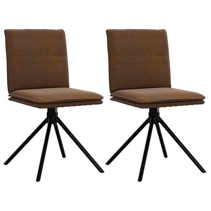 vidaXL Eetkamerstoel kunstsuède bruin, Huis en Inrichting, Stoelen, Nieuw, Verzenden