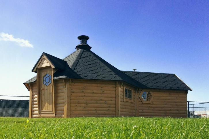 Finse Kota met sauna | Nordic grenen Buitensauna, tuinsauna, Tuin en Terras, Tuinhuizen, 200 tot 400 cm, 3 ramen of meer, 250 tot 500 cm