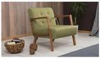 Asir Fauteuil Groen 69x83x80 cm van 349 voor 149 UITVERKOOP, Huis en Inrichting, Fauteuils, Hout, Luxe, Nieuw, 75 tot 100 cm