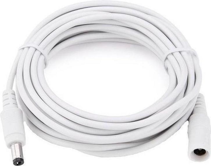 Verlengkabel voeding 12volt 5mtr Wit, Audio, Tv en Foto, Videobewaking, Nieuw, Ophalen of Verzenden