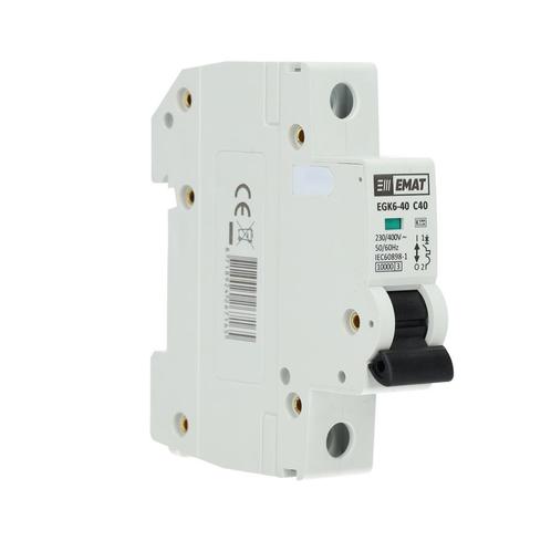 EMAT installatieautomaat 1-polig 40A C-kar (85001037), Doe-het-zelf en Verbouw, Elektra en Kabels, Verzenden