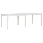 vidaXL Tuintafel 220x90x72 cm polypropeen wit, Verzenden, Nieuw, Kunststof