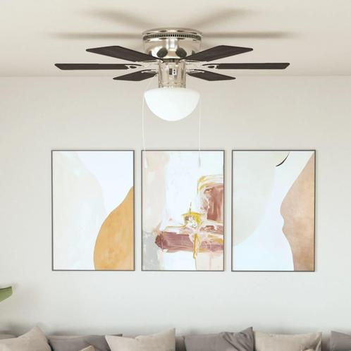 vidaXL Plafondventilator met lamp 82 cm donkerbruin, Witgoed en Apparatuur, Ventilatoren, Nieuw, Verzenden