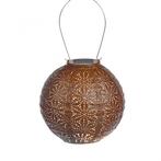 Solar Lampion Round - Sashiko Copper - 20 cm, Tuin en Terras, Buitenverlichting, Verzenden, Minder dan 50 watt, Overige typen