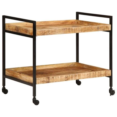 vidaXL Keukentrolley 80x55x70 cm massief ruw mangohout, Huis en Inrichting, Keuken | Keukenbenodigdheden, Nieuw, Verzenden