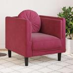 vidaXL Fauteuil met kussen fluweel wijnrood, Huis en Inrichting, Verzenden, Nieuw, Eenpersoons, Stof