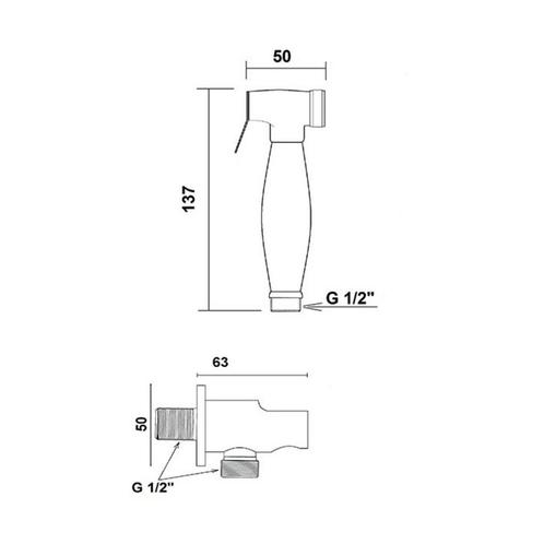 Bidet Handdouche Sapho Reitano Rubinetteria Incl. Slang en, Doe-het-zelf en Verbouw, Sanitair, Ophalen of Verzenden