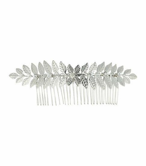 Sierkam Metaal Leaves Strass Steentjes 15cm Zilver, Sieraden, Tassen en Uiterlijk, Uiterlijk | Haarverzorging, Verzenden