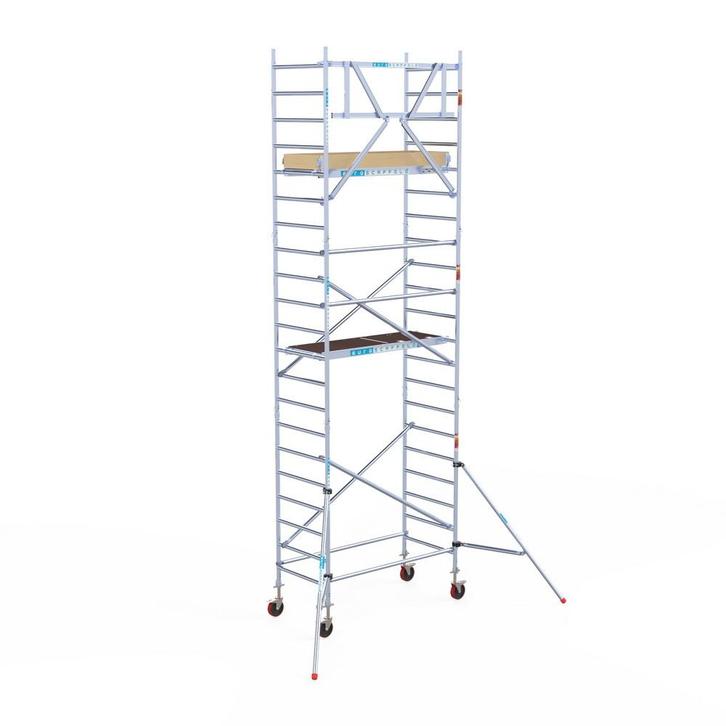 Rolsteiger Basic 90x190 7,2m werkhoogte tegen de gevel, Doe-het-zelf en Verbouw, Steigers, Rolsteiger of Kamersteiger, Nieuw, 5 meter of hoger