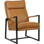 Leren fauteuil Square - Granada Sahara (cognac), Nieuw, Ophalen of Verzenden, 50 tot 75 cm, Industrieel, Modern