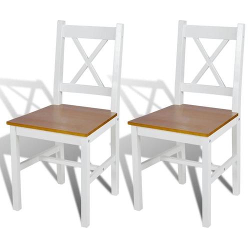 Eetkamerstoelen Hout Wit - - 2 stuks - retourdeal - 40%, Huis en Inrichting, Stoelen, Twee, Wit, Nieuw, Hout, Ophalen of Verzenden