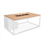 Cosi Fires Cosiloft lounge vuurtafel 120 cm wit - teak top, Nieuw, Verzenden