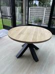 Aerts massief eiken eettafel, rond + spinpoot (A-keuze)
