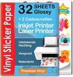 32 Glossy Vinyl Stickervellen A4 - Stickerpapier Voor, Computers en Software, Printers, Ophalen of Verzenden, Nieuw, AgoDeo