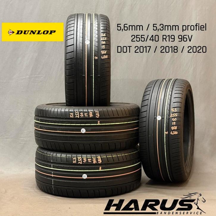 255/40/19 96V Dunlop zomerbanden 5,6/5,3mm profiel 4X, Auto-onderdelen, Banden en Velgen, 19 inch, Erkend duurzaam, Zomerbanden