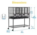 Grote Vogelkooi met Wielen en Zitstokken voor Papegaaien, Dieren en Toebehoren, Vogels | Hokken en Kooien, Verzenden, Nieuw
