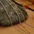 Gouden gourmet schakel ketting | 54 cm (schakelketting), Ophalen of Verzenden, Gebruikt, Overige kleuren, Goud