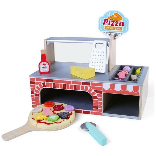Ecotoys 34-delige houten pizzaria speelgoed set inclusief, Kinderen en Baby's, Speelgoed | Overig, Ophalen of Verzenden