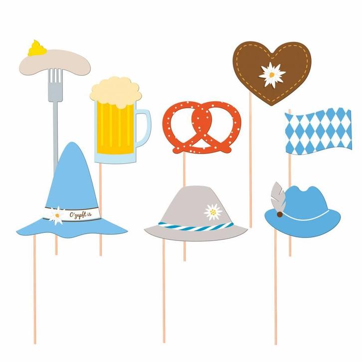 Photo Booth Set Oktoberfest - 10 Stuks, Hobby en Vrije tijd, Feestartikelen, Nieuw, Ophalen of Verzenden