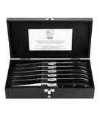 Laguiole - 6x Luxury Steak Knives - Black Ebony Wood - style