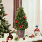 TRUUSK Kerstboom 50 cm - Cypressen met 7 rode bessen en 6 de, Diversen, Kerst, Verzenden, Nieuw