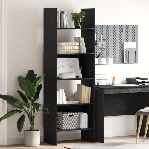 vidaXL Boekenkast Zwart eiken 60 x 35 x 180 cm Bewerkt hout, Huis en Inrichting, Kasten | Boekenkasten, Nieuw, Minder dan 50 cm