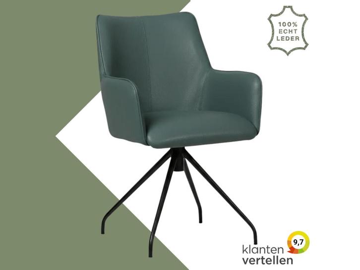 Leren draaibare eetkamerstoel Wave - Toledo Whale, Huis en Inrichting, Barkrukken, 60 tot 90 cm, 1 kruk, Nieuw, Leer, Ophalen of Verzenden