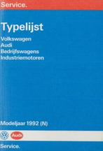 1992 Volkswagen Audi Typelijst, Verzenden